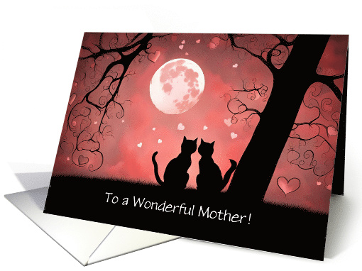 Mother Happy Valentines Day with Cute Cats Moonlight... (1813268)