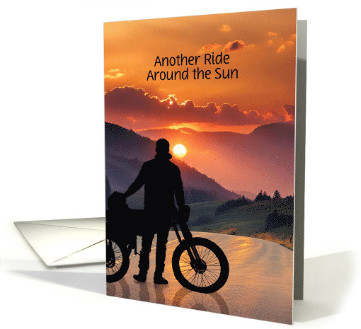Birthday Motorcycle and Roads Sunset With Biker and Bike... (1813368)