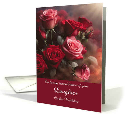 Birthday in Remembrance for Daughter Roses Customizable card (1813612)