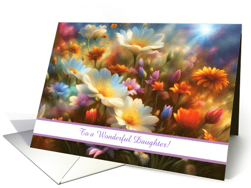 Daughter Happy Mothers Day Flower Field Beautiful Love Customize card