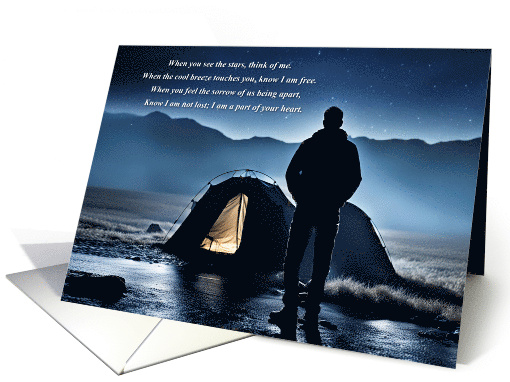 Fathers Day Remembrance Spiritual Poem Outdoor Stars Camping card