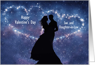 Son and Daughter in Law Happy Valentines Day Romantic Custom card