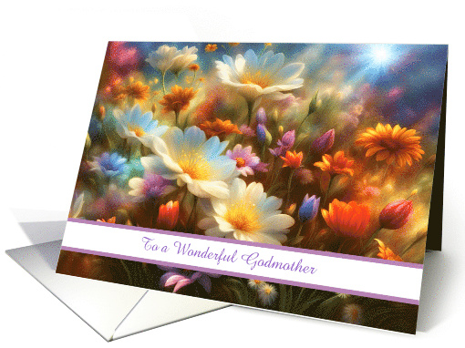 Godmother Happy Birthday with Spring Flowers Customizable... (1815576)