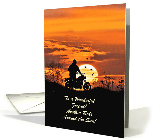 Friend Happy Birthday with Motorcycle and Birds in the... (1818218)