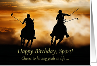 Birthday Polo Match with Polo Ponies and Riders Horse Sport Adventure card