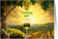 60th Birthday Funny with Pretty Wine Grape Vineyard Custom Text card