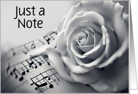 Hi Hello Just a Note to Say Hello with Musical Notes Rose Custom card