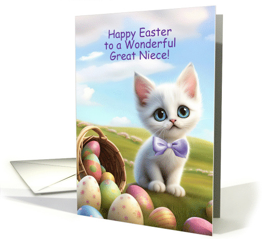 Great Niece Happy Easter Cute Kitten with Easter Basket... (1821272)