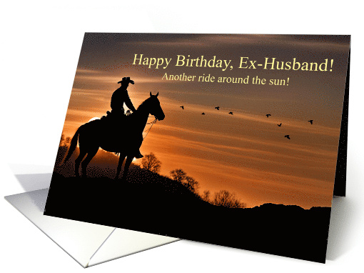 Ex Husband Country Western Cowboy with Horse and Sunset card (1821500)