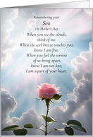 Mothers Day Remembrance of Son with Loving Thoughts Spiritual Poem card