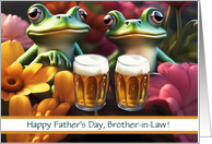 Brother in Law Happy Fathers Day with Funny Toads Custom Text card