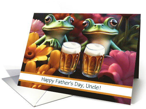 Uncle Happy Fathers Day Funny Beer Drinking Frogs Toads Custom card