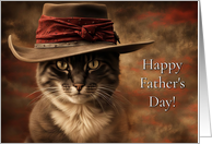 Fathers Day from Cat Funny and Cute Country Western Old West Cowboy card
