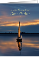 Grandfather Sympathy with Sailboat in Sunset Sentimental Loving Memory card