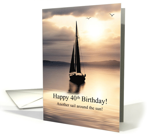 40th Happy Birthday with Sailboat Seascape and Sunset... (1826188)