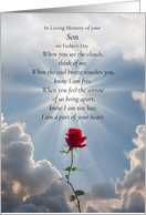 Fathers Day Loss of Son Remembrance with Spiritual Poem Flower card