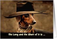 Fathers Day From Dog Cute Dachshund with Cowboy Hat Custom card