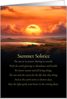 Summer Solstice with Sun and Water Nature Spiritual Poem card