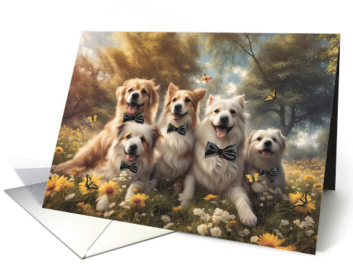 Veterinarian Thank You Wonderful Care Cute Dogs Flowers Bowties card