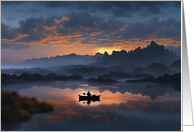Birthday for Him Inspirational with Kayaker on the Water And Sunrise card