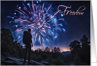 4th of July Freedom with Backpacker Inspirational Independence Day card