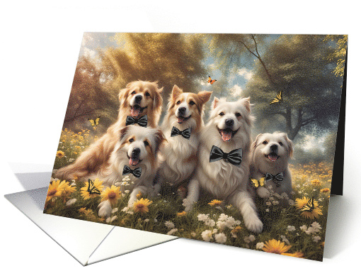 Thinking of You Cute Dogs All Breeds Flowers Butterflies... (1829606)
