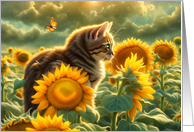 Cat and Sunflowers...