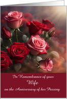 Wife Anniversary of Loss Passing Anniversary Heavenly Roses Custom card