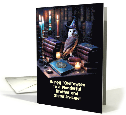 Brother and Sister in Law Cute Halloween Mystical Owl Custom card