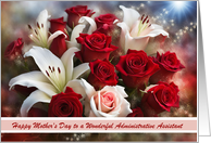 Administrative Assistant Secretary Happy Mothers Day Flowers Custom card