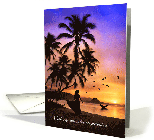 Mothers Day Tropical Beach Paradise with Palm Trees Customize card