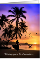 Mothers Day Tropical Beach Paradise with Palm Trees Customize card