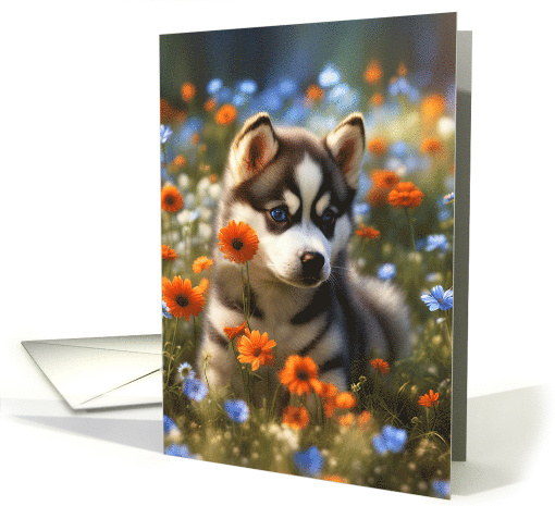 Thinking of You Darling Siberian Husky Puppy in... (1844068)