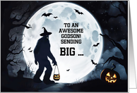 Godson Happy Halloween Funny Bigfoot Sasquatch Trick or Treat Custom card