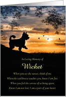 Dog Sympathy Yorkie Yorkshire Terrier Custom Name with Poem Memorial card