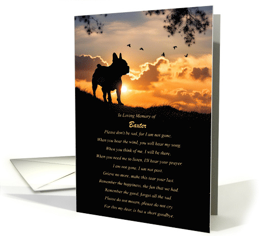 Dog Sympathy Memorial Spiritual Poem Bulldog Type Breed... (1849752)