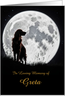 Dog Sympathy Beautiful Irish Setter against a Moon Memorial Custom card