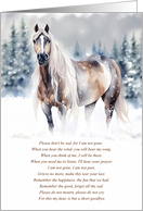 Sympathy Loss with Spiritual Poem Watercolor Type Art Horse in Snow card