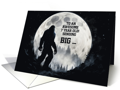 7th Birthday Cute and Fun Happy Birthday Bigfoot Legendary Custom card