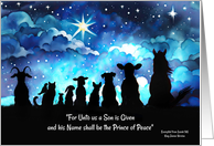 Christmas Holiday Peace on Earth Horse Dog Cat Farm Animals card