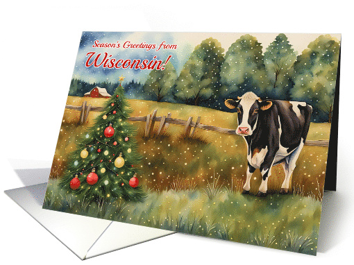 Wisconsin Cute Seasons Greetings Happy Holidays Christmas... (1862708)