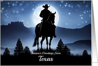 Texas Cowboy Seasons Greetings Christmas Snow Countryside card