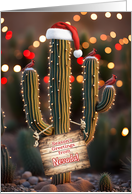 Nevada Seasons Greetings Christmas Holiday with Cactus Cardinals Cute card