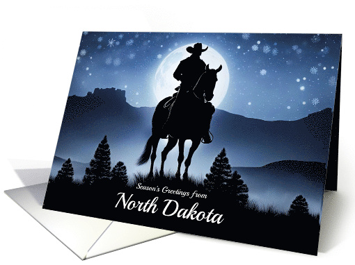 North Dakota Christmas Holiday Seasons Greetings Country Western card