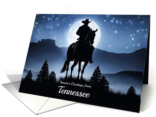 Tennessee Christmas Seasons Greetings Cowboy and Horse card (1863296)