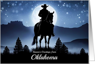 Oklahoma Seasons Greetings Happy Holidays Western Christmas card