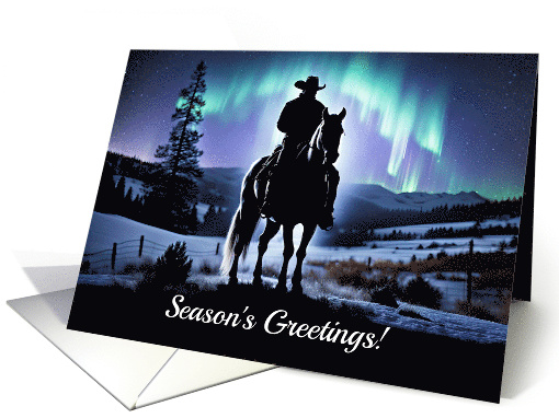 Country Western Cowboy and Horse Christmas Season's... (1863328)