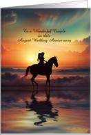 August Wedding Anniversary Romantic Couple Beach Custom Cover card