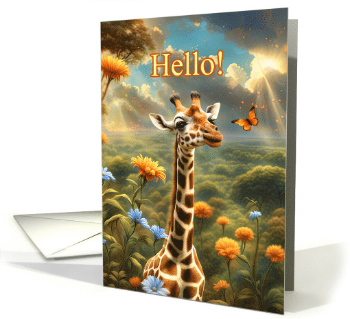 Hello Hi Cute Giraffe and Butterfly Neck of the Woods... (1868156)