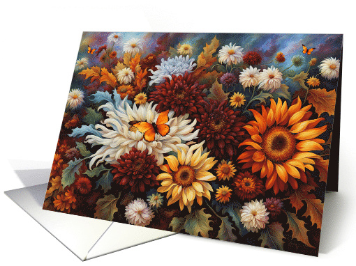 Flower Blank Any Occasion Card Colorful Mums and... (1868166)
